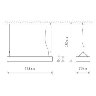 Подвесной светильник Nowodvorski Серия Soft Led 90x20 (Софт Лед 90х20) Цвет White (Белый) арт. 7545