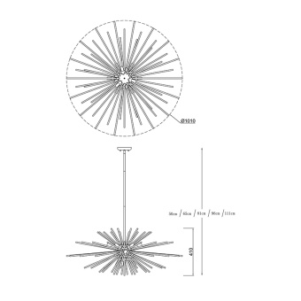 Подвесная люстра  Zumaline URCHIN P0491-09E-F7DY