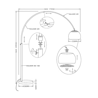 Торшер Zumaline SOHO TS-010121T-BB